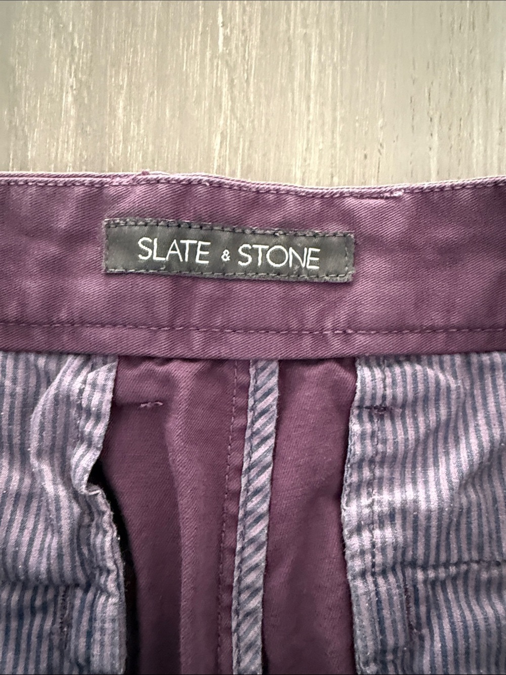 Slate and Stone Men's Purple Cotton Chino Shorts - Picture 2 of 4